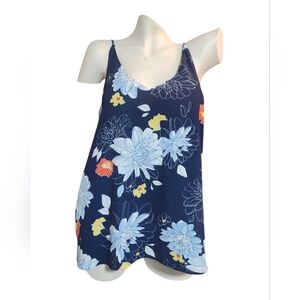 Reitman's Floral Navy Blue Women's Top